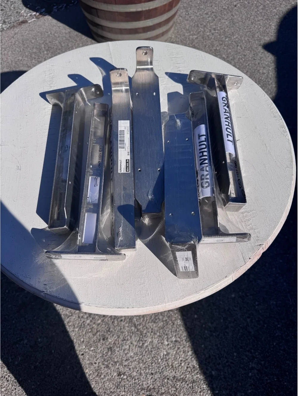 Lot of 7 IKEA GRANHULT 804.305.34 Connecting Shelf Brackets Nickel New